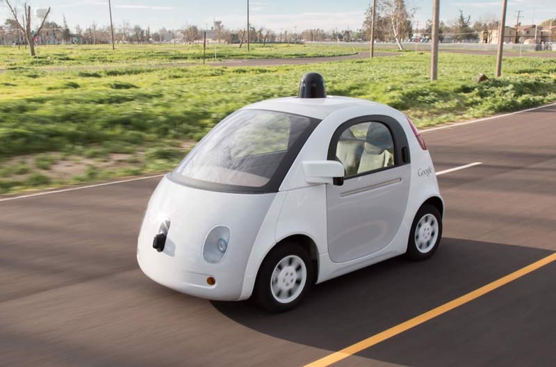 After months of testing and iterating, Google delivered the first real build of a prototype self-driving vehicle in December 2014. Photo courtesy of Google.