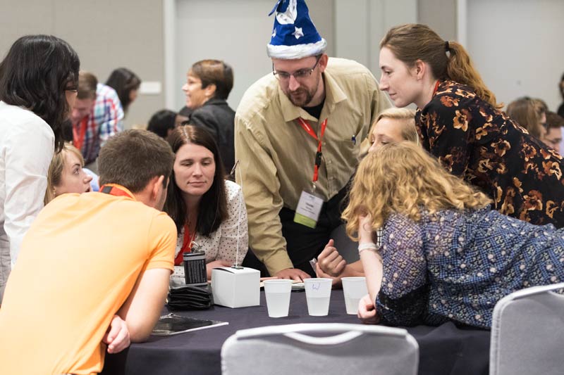 Workshop Wizard and Zone 17 AZC Frank McKay helps attendees with a demonstration.