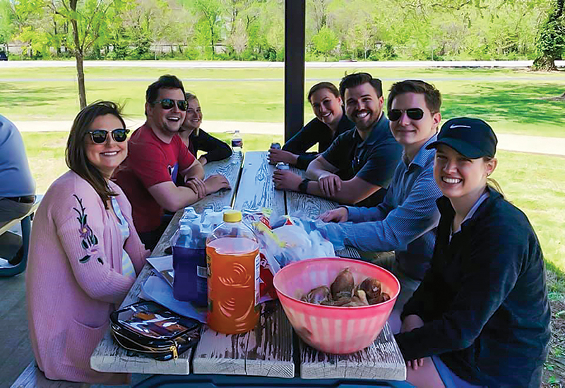 Current students, alumni, and SPS members share a picnic lunch. Photos courtesy of the MSSU Sigma Pi Sigma chapter.