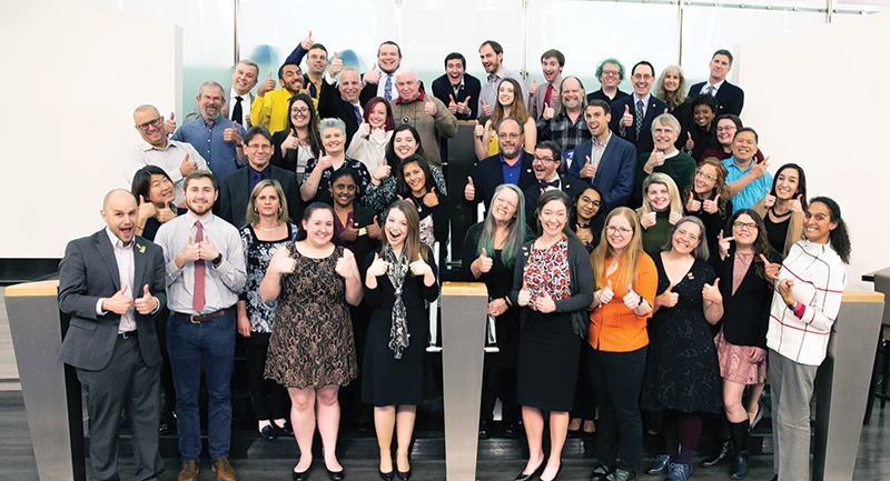  The 2019–20 National Council gives their best “Thumbs Up for Science” at PhysCon 2019. Photo courtesy of SPS National.