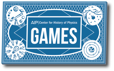 3D rendering of the Center for History of Physics Games card designed by Michael Welter.