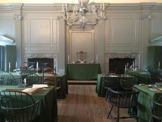 Inside Independence Hall.