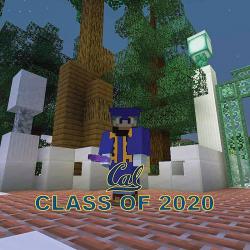 Nick Pickett’s Minecraft avatar celebrates graduation. Image courtesy of Nick Pickett/Blockeley University.