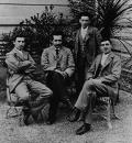 Fig. 1.  Classmates, left to right, Marcel Grossmann, Albert Einstein, Gustav Geissler, and Eugen Grossmann near Zürich, May 28, 1899. Hebrew University of Jerusalem, Albert Einstein Archives, courtesy AIP Emilio Segrè Visual Archives