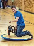 Competitors strut their stuff on top of homemade hovercrafts. Photos courtesy of Stevie Momaly.